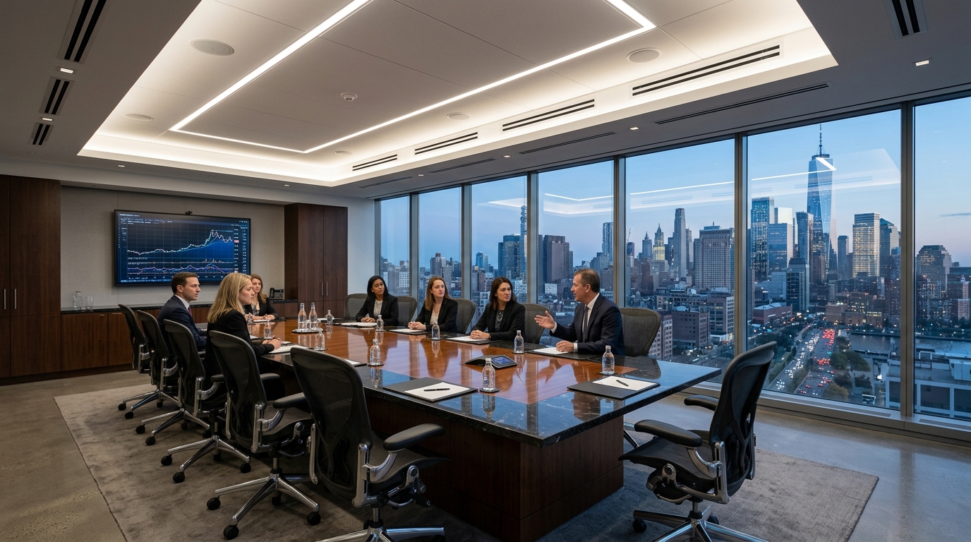 Corporate Executive Boardroom with Positive Fresh Air Exchange