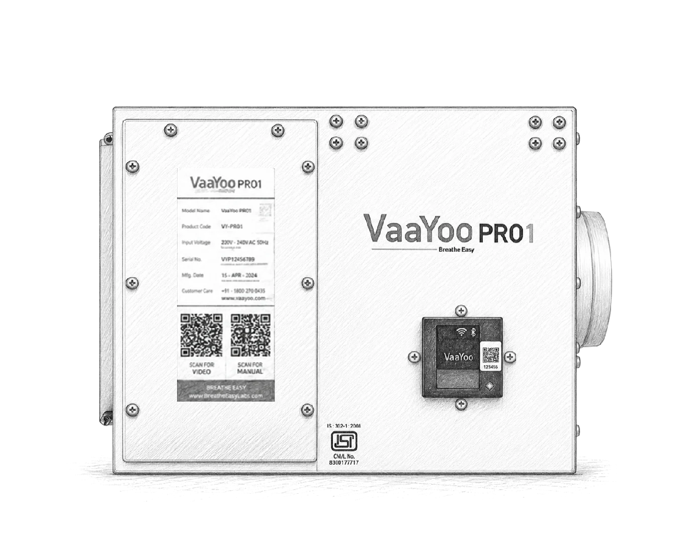 Vaayoo PRO1 Ceiling-Concealed Fresh Air System